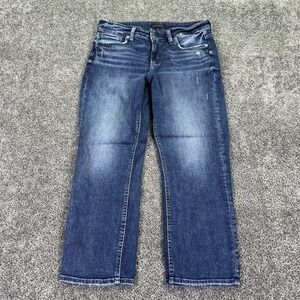 Silver Jeans Womens 31x23.5 Blue Suki Capri Denim Medium Wash City Casual Pocket